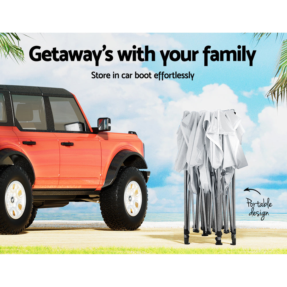 Instahut Gazebo Pop Up 3x4.5m w/Base Podx4 Marquee Folding Outdoor Wedding Camping Tent Shade Canopy White