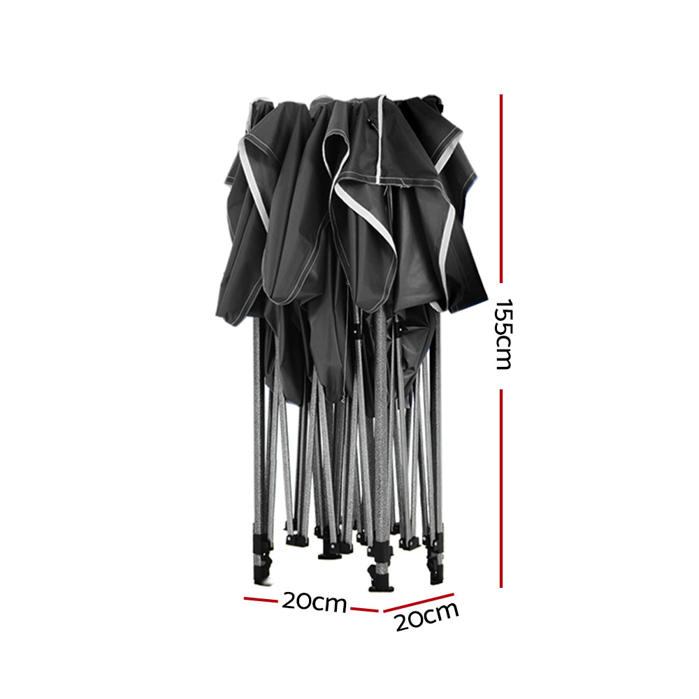 Instahut Gazebo Pop Up Marquee 3x6 Folding Outdoor 500D Tent Base Pod Black