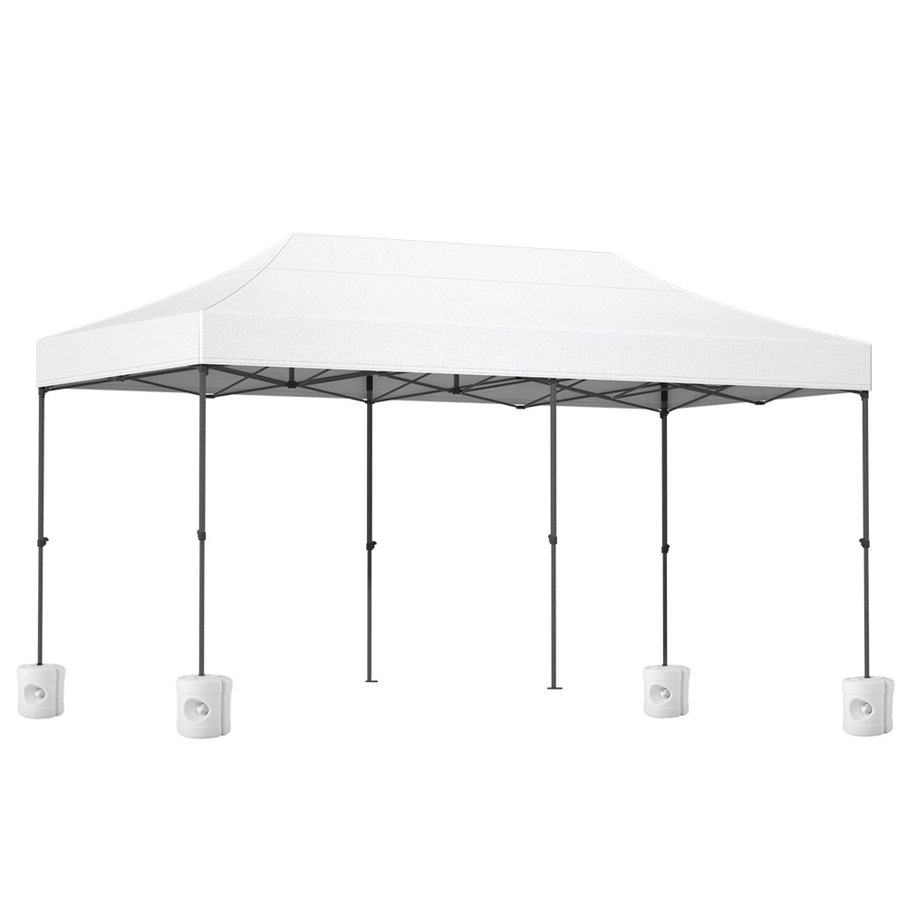 Instahut Gazebo Pop Up Marquee 3x6 Folding 500D Wedding Tent Base Pod White