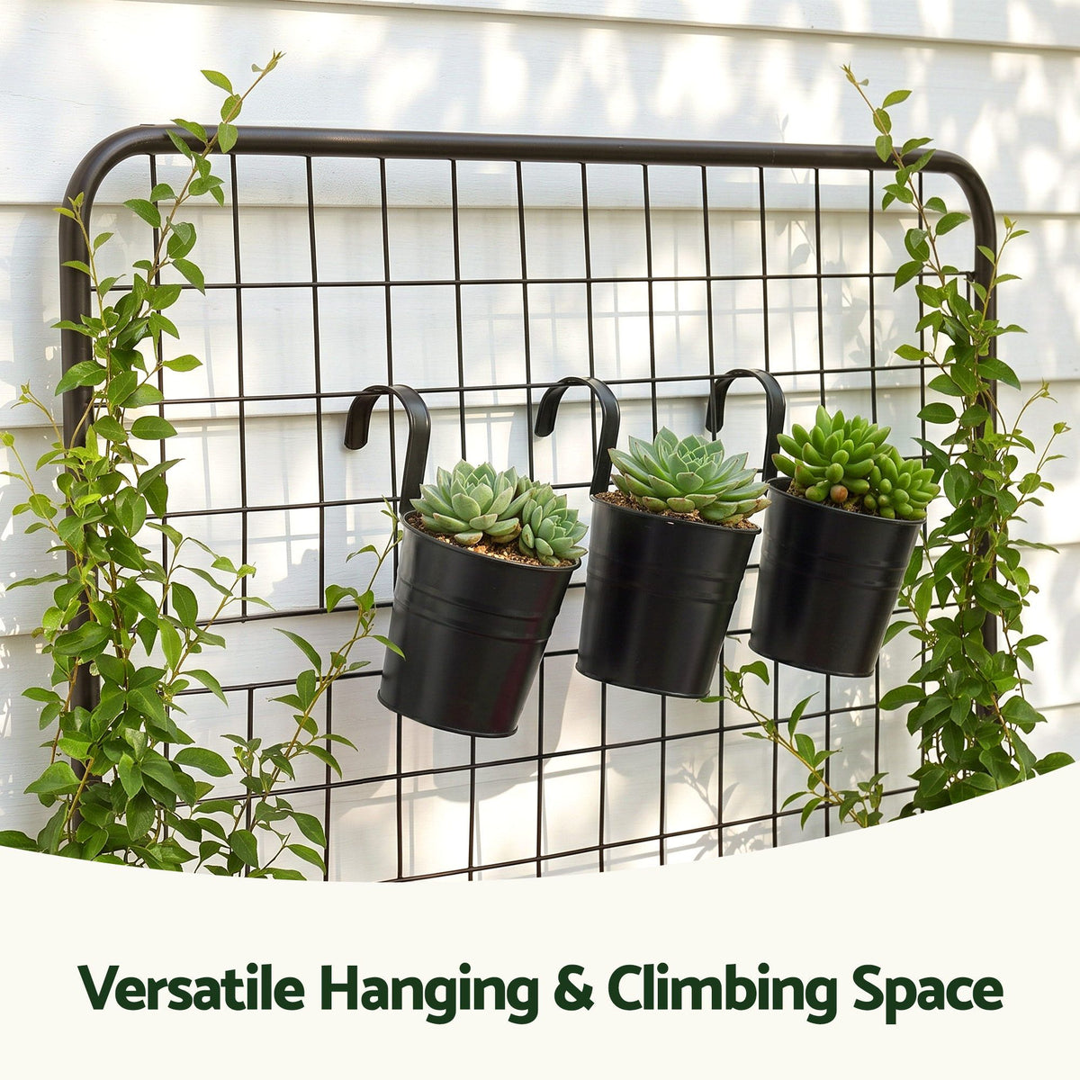 Green Fingers Mobile Raised Garden Bed with Trellis & Shelves Dark Grey