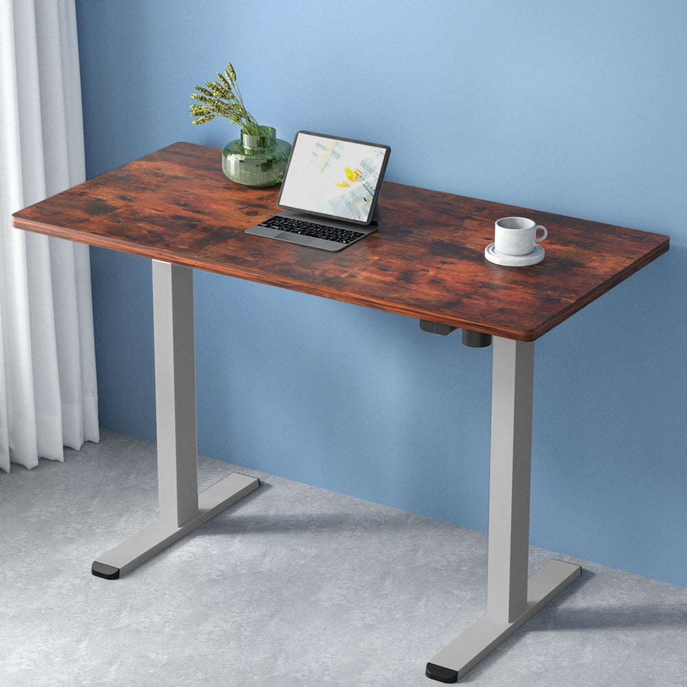 Standing Desk Motorised Rustic Brown & Grey