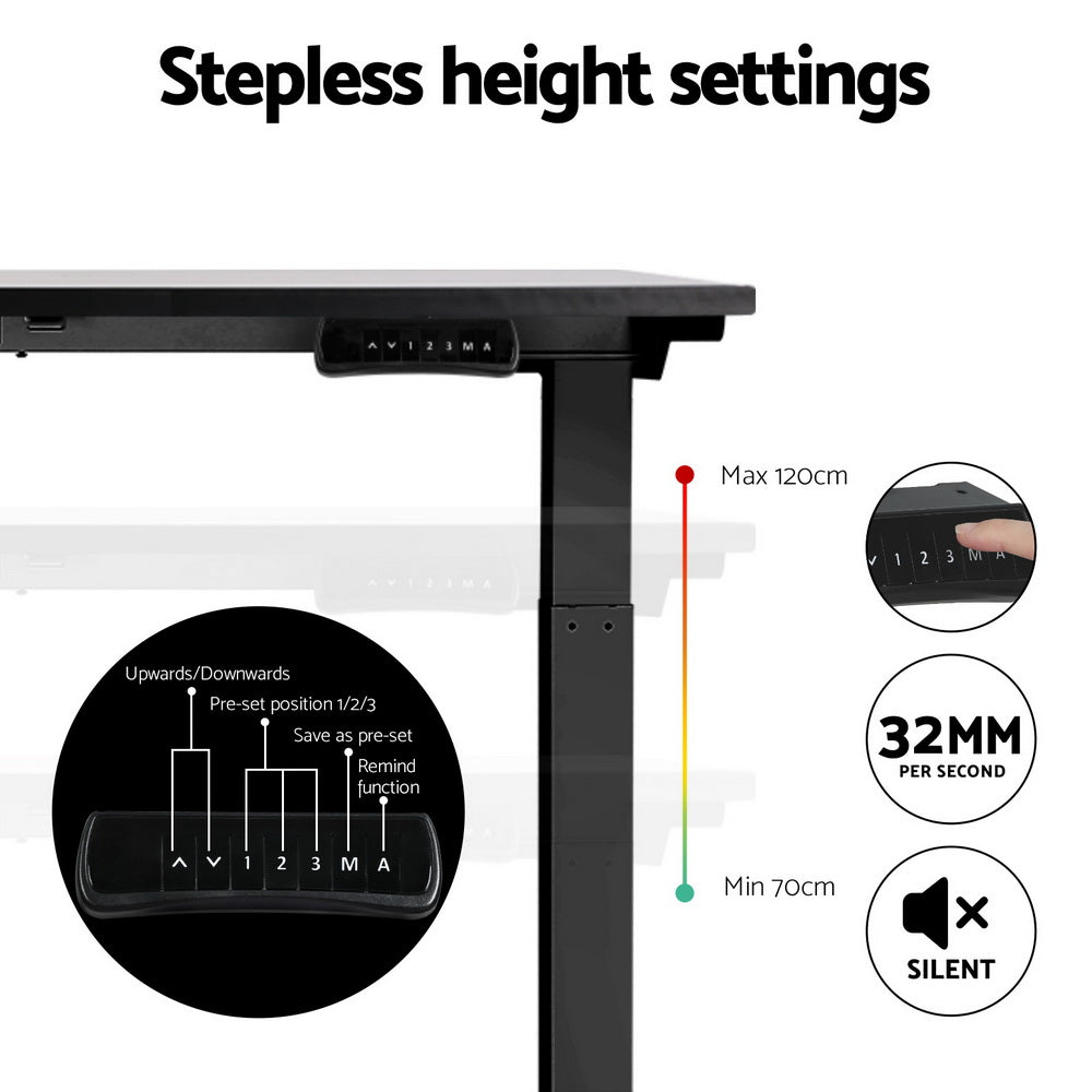 Standing Desk Motorised 120CM Black