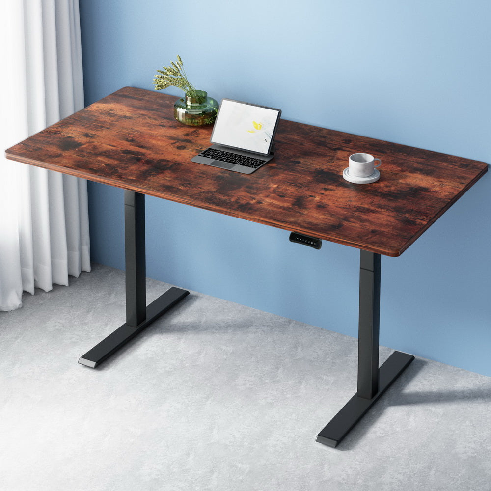 Standing Desk Motorised 140CM Rustic Brown