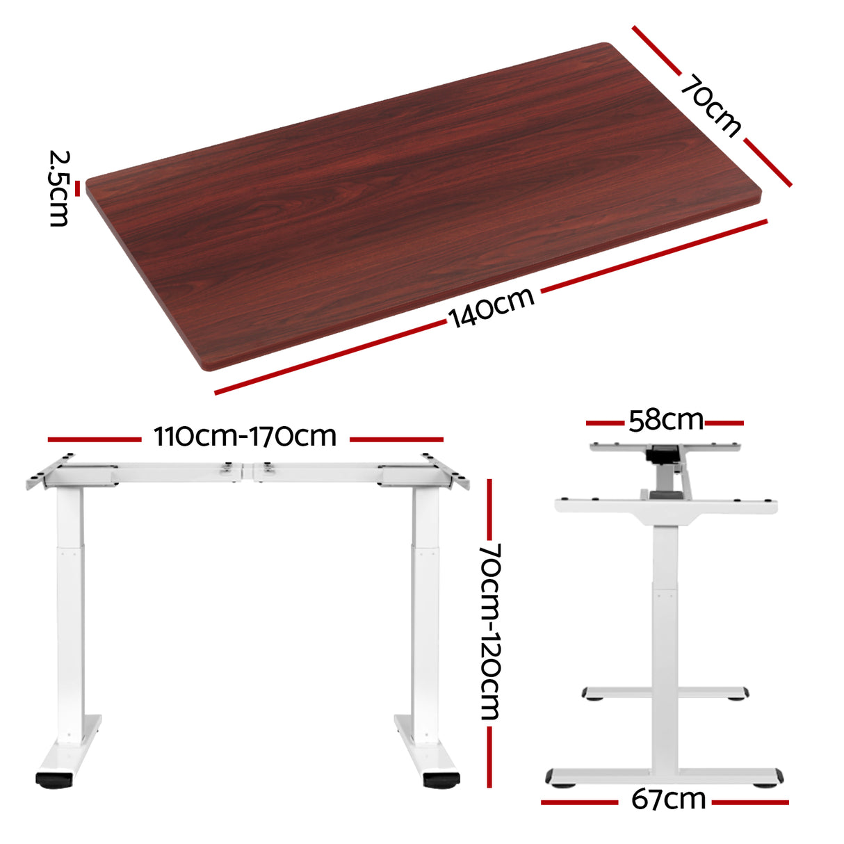 Standing Desk Motorised 140CM Walnut