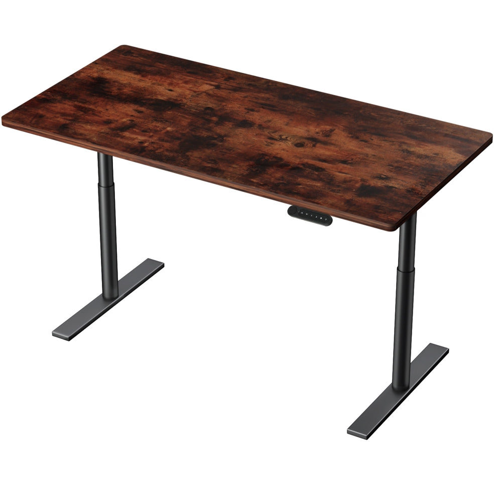 Standing Desk Motorised Black & Rustic Brown