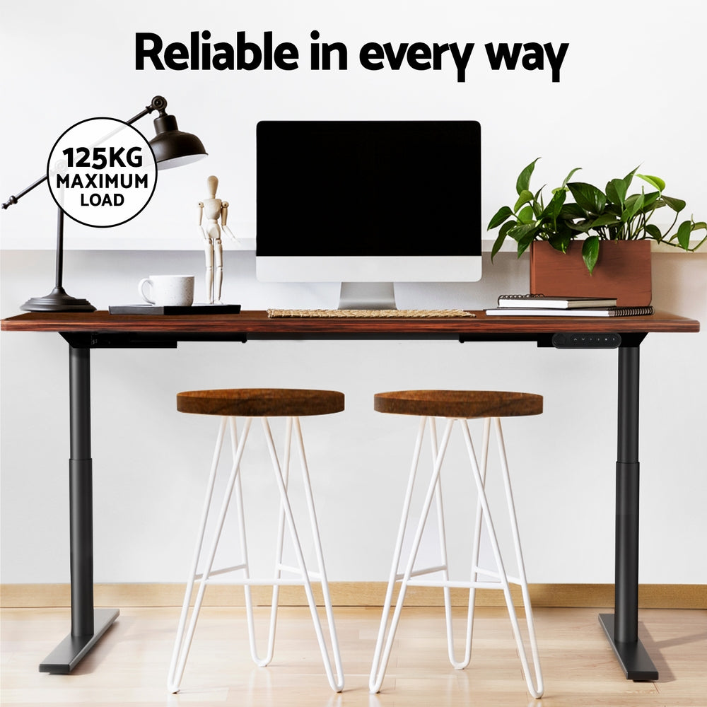 Standing Desk Motorised Black & Rustic Brown