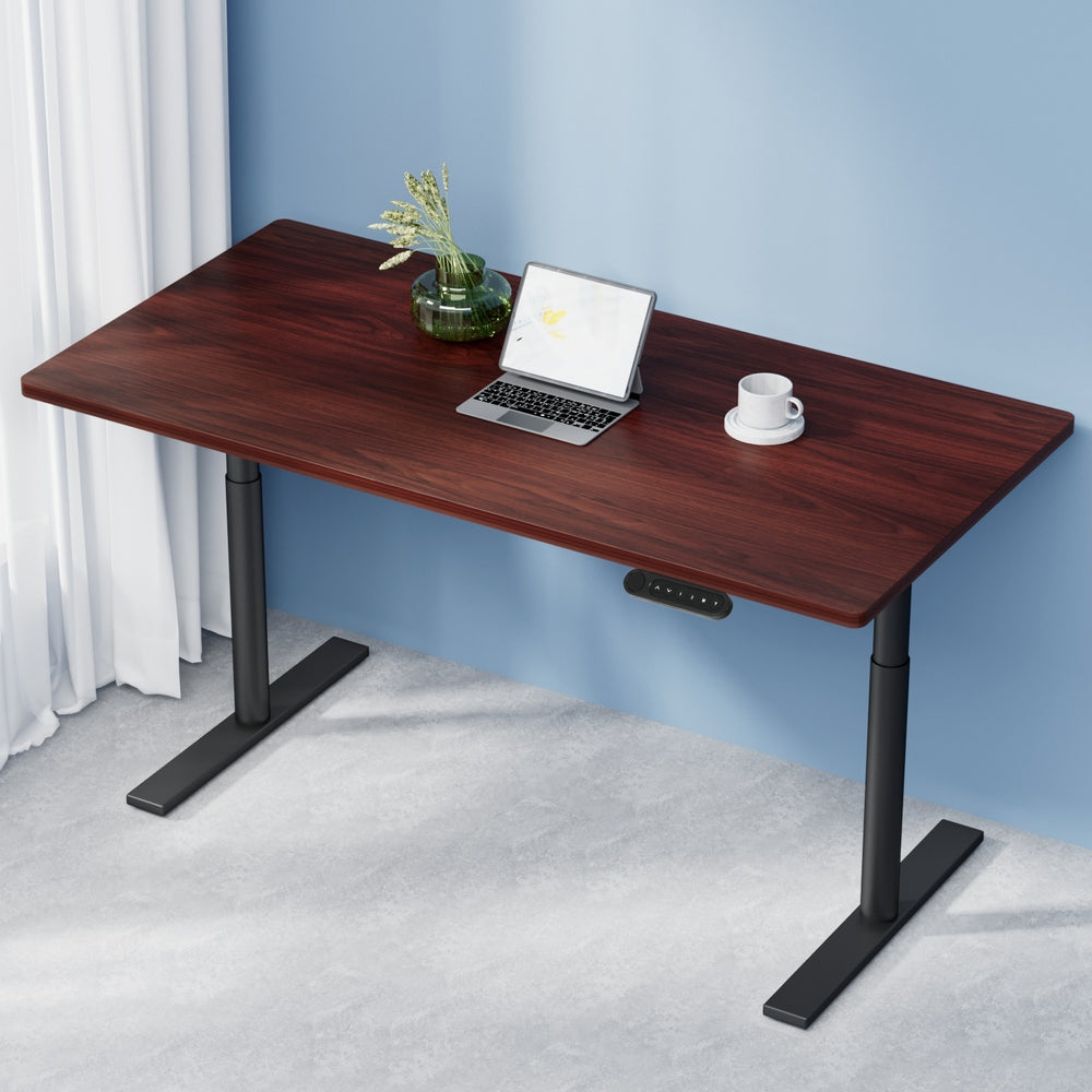 Standing Desk Motorised Walnut & Black