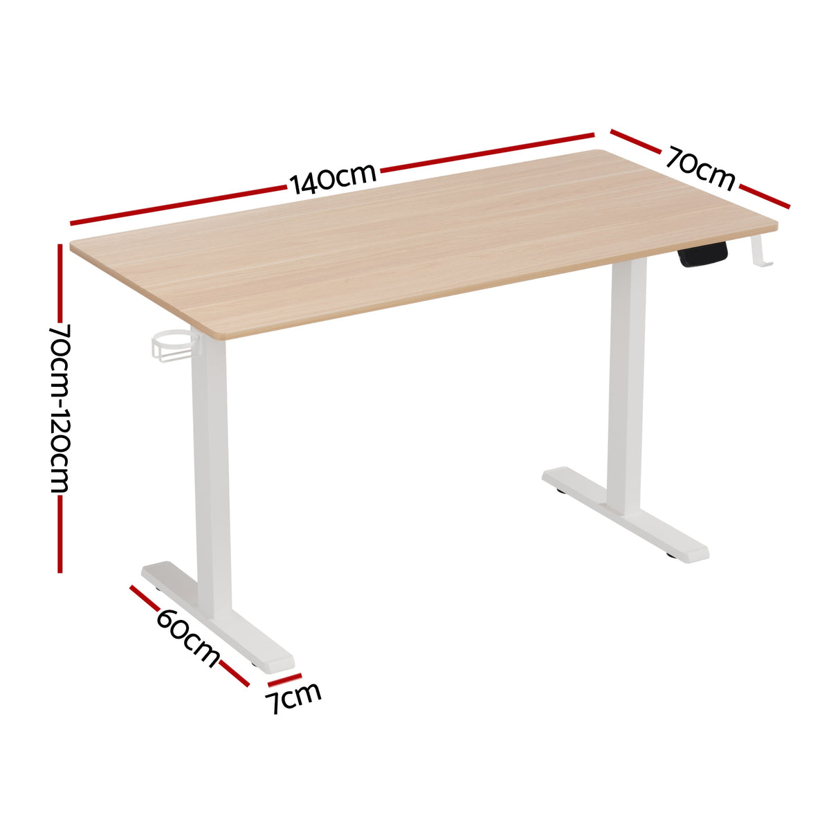 Artiss Standing Desk Sit Stand Touch Control Electric Oak 140CM
