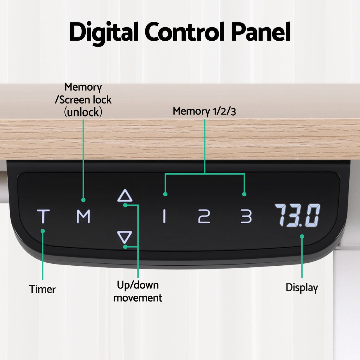 Artiss Standing Desk Sit Stand Touch Control Electric Oak 140CM