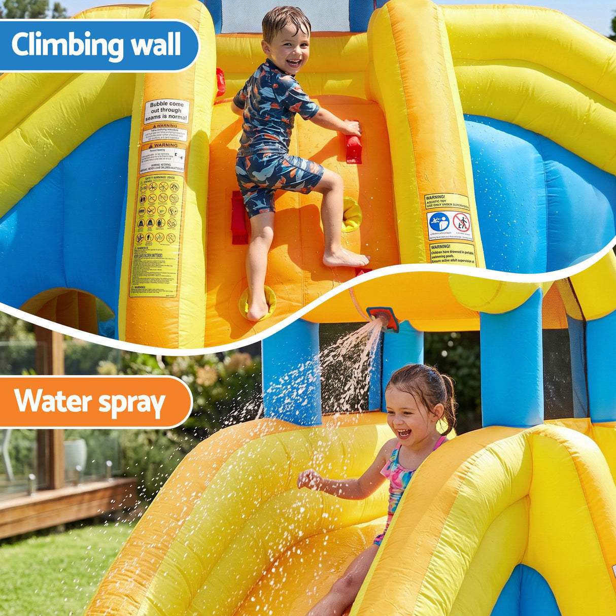 Keezi Inflatable Kids Pool Water Slide Splash Castle Football 622cmx542cm