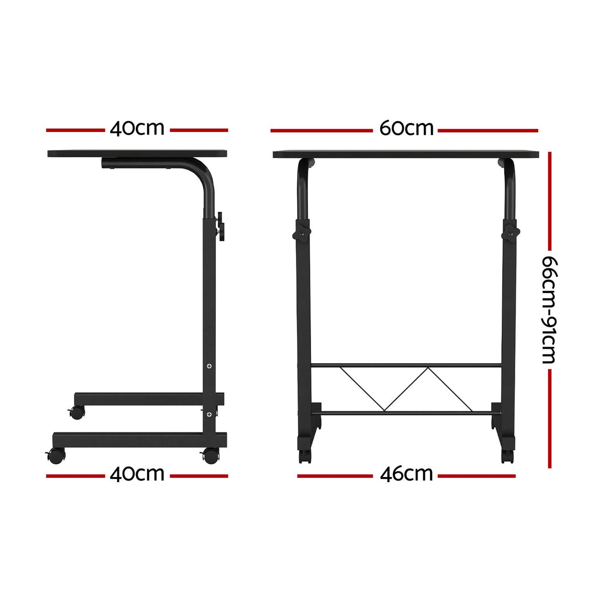 Mobile Laptop Desk U Shaped Design Black
