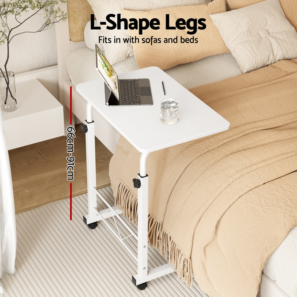 Mobile Laptop Desk U Shaped Design White