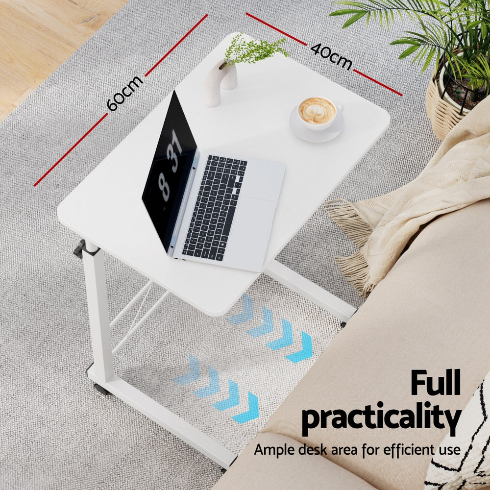 Mobile Laptop Desk U Shaped Design White