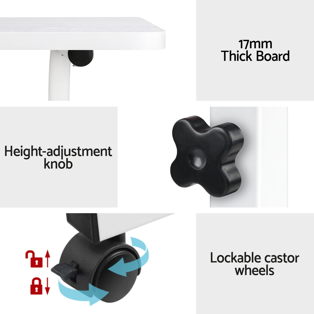 Mobile Laptop Desk U Shaped Design White