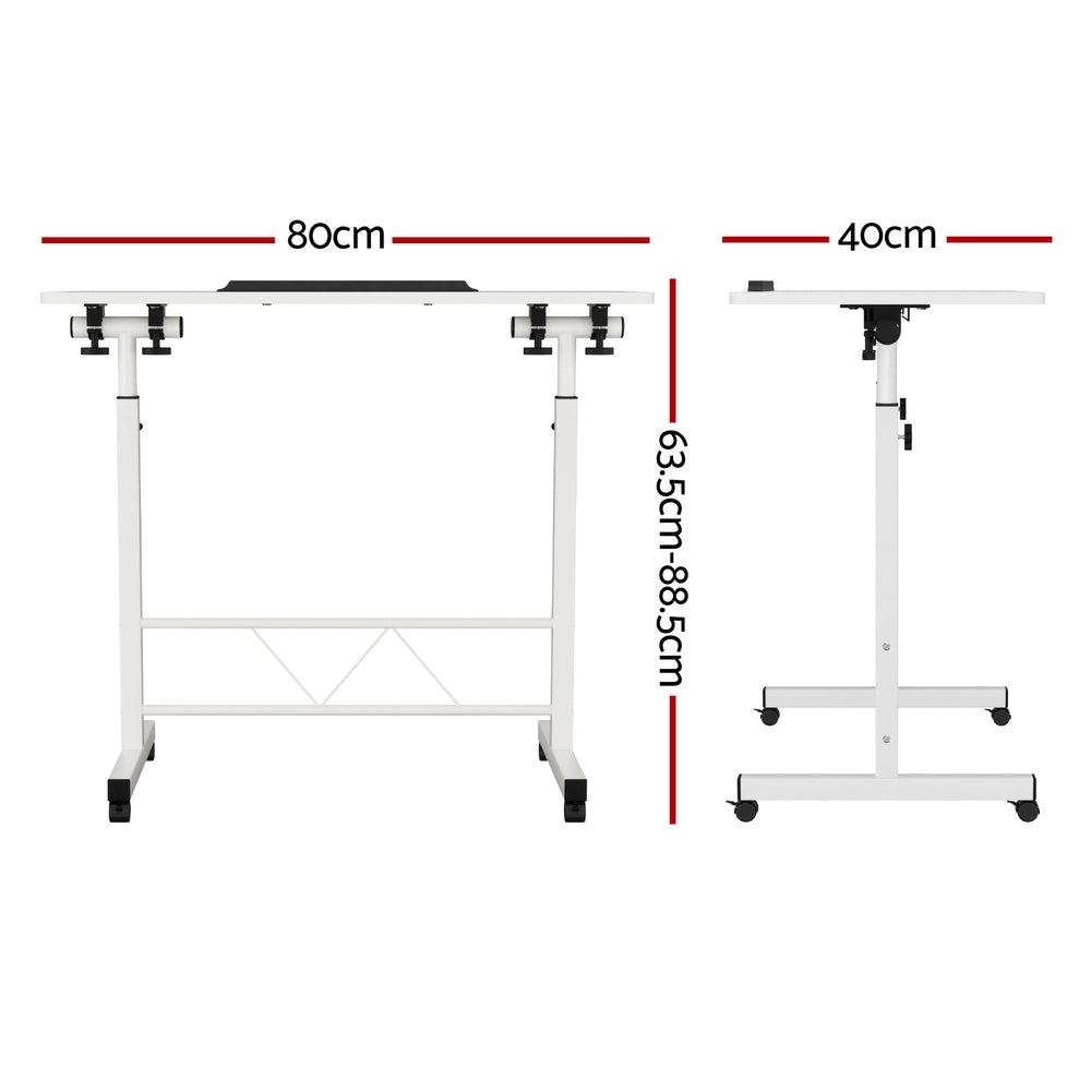 Mobile Laptop Desk I Shaped Design White