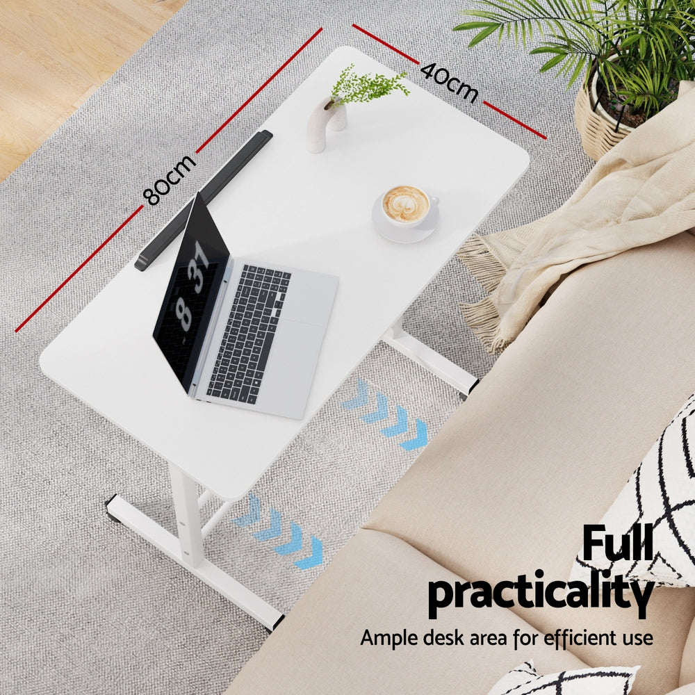 Mobile Laptop Desk I Shaped Design White