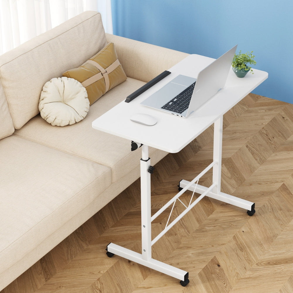 Mobile Laptop Desk I Shaped Design White