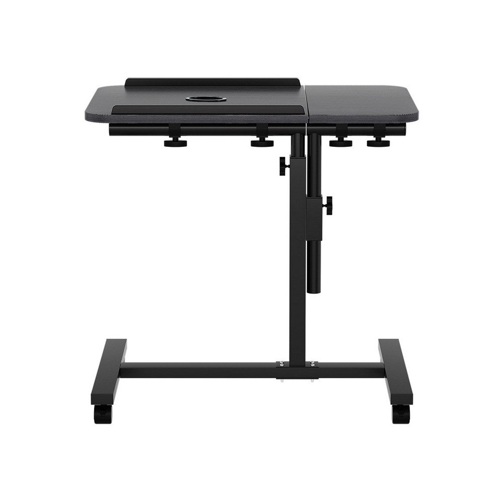 Rotating Mobile Laptop Adjustable Desk with USB Cooler Black