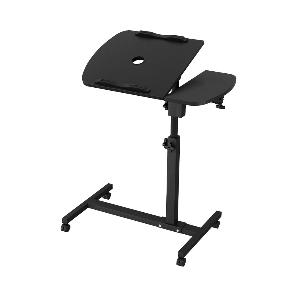 Rotating Mobile Laptop Adjustable Desk with USB Cooler Black