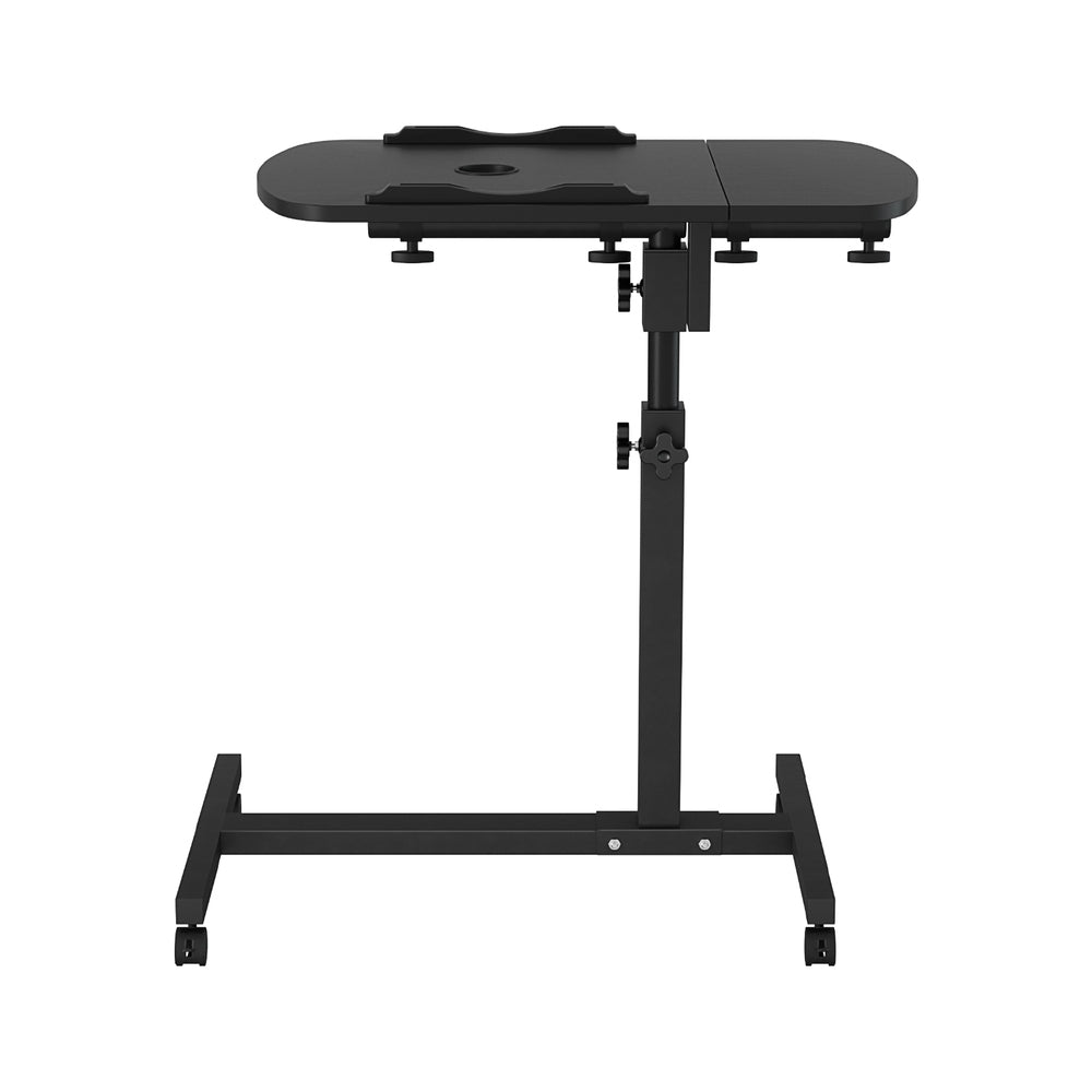 Rotating Mobile Laptop Adjustable Desk with USB Cooler Black