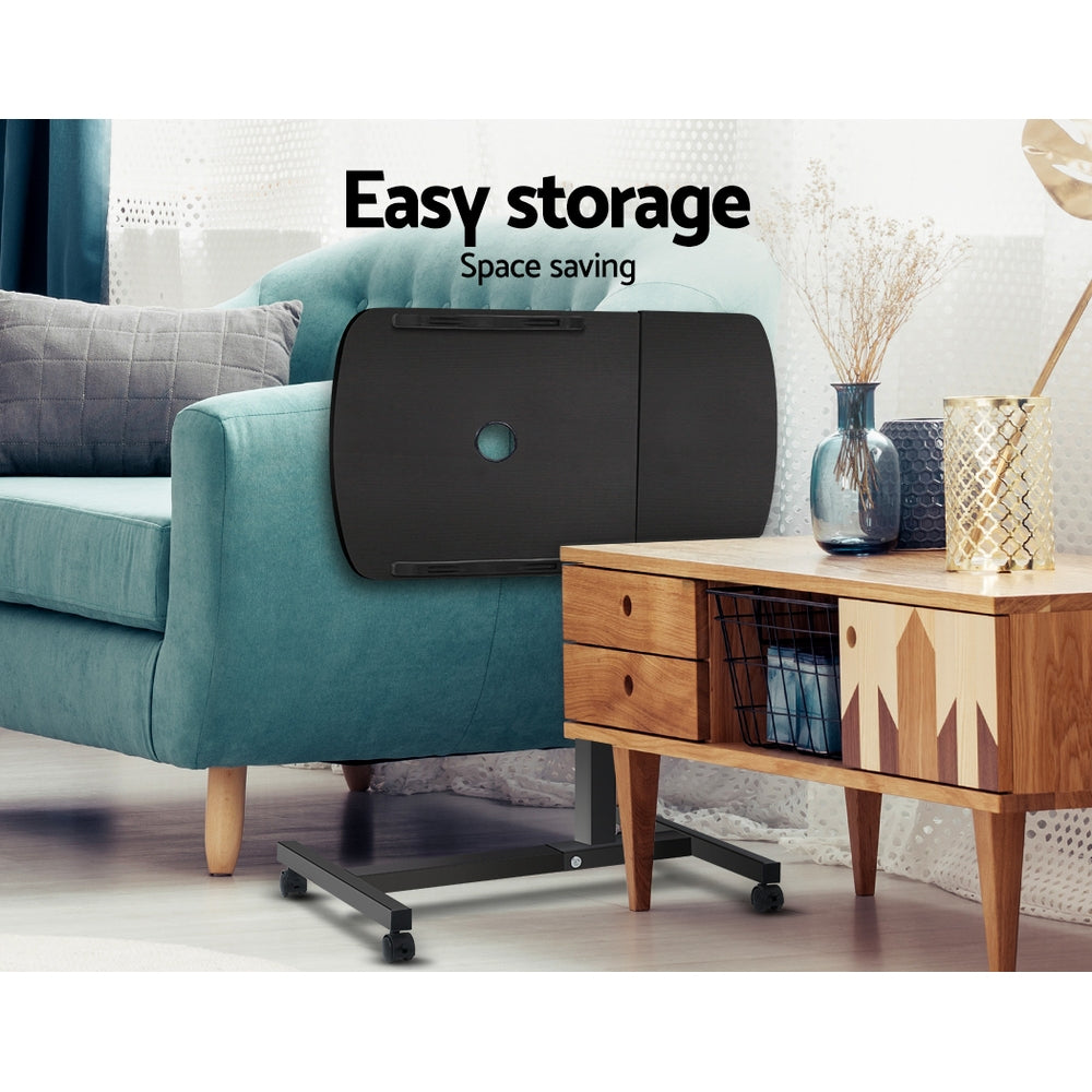 Rotating Mobile Laptop Adjustable Desk with USB Cooler Black