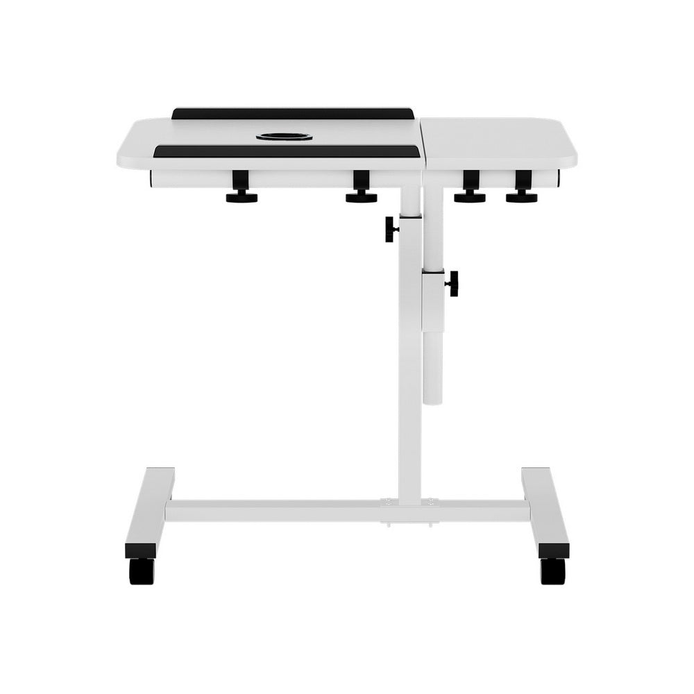 Rotating Mobile Laptop Adjustable Desk with USB Cooler White