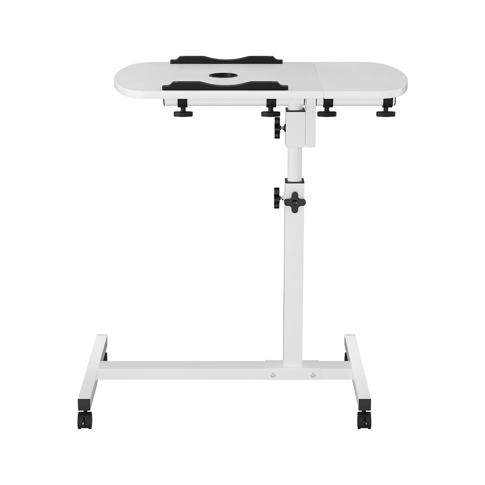 Rotating Mobile Laptop Adjustable Desk with USB Cooler White