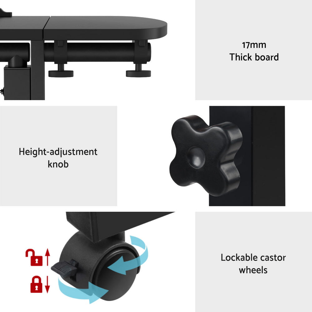 Rotating Mobile Laptop Adjustable Desk Black