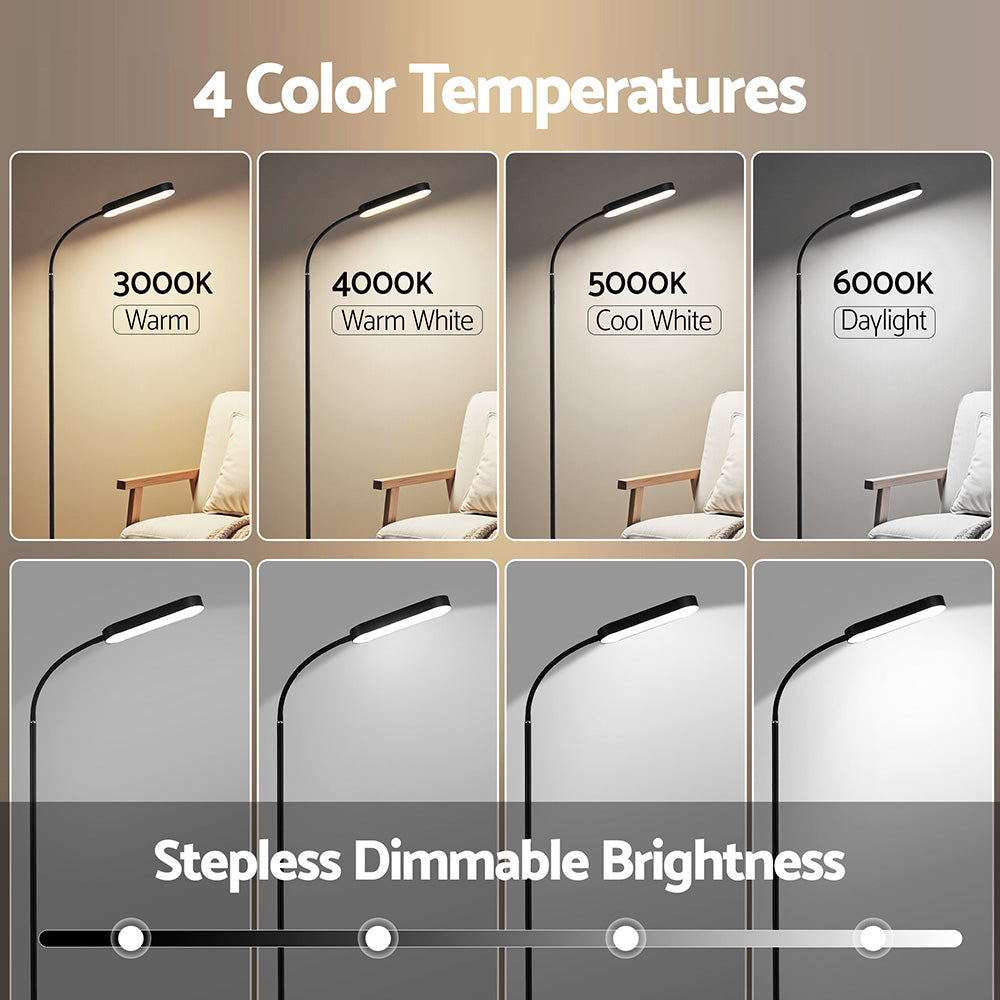 Artiss LED Floor Lamp with Remote Control & 4 Color Temperature Reading Living Room Bedroom Office