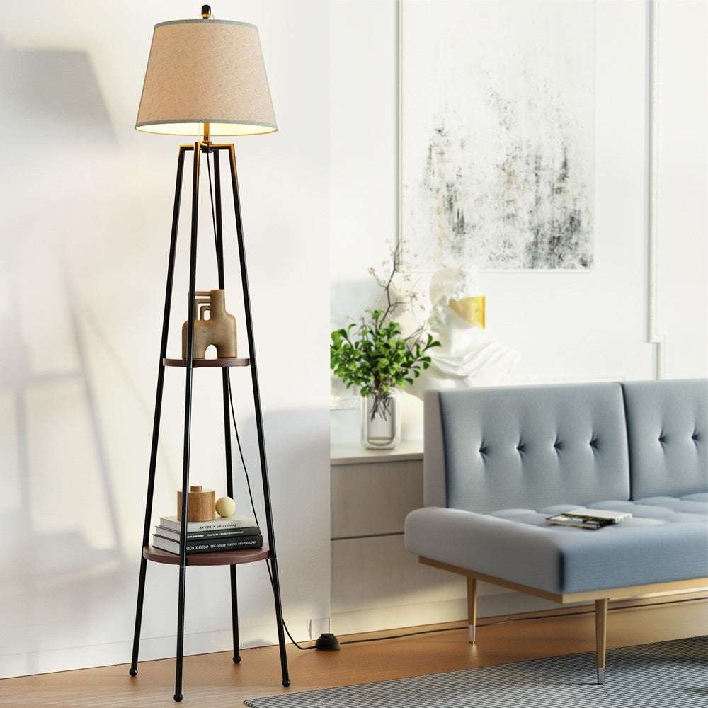 Shelf Floor Lamp Modern Circular Tripod
