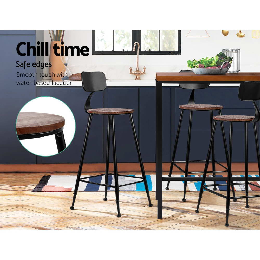 Alex 4x Bar Stools Vintage Metal Chairs