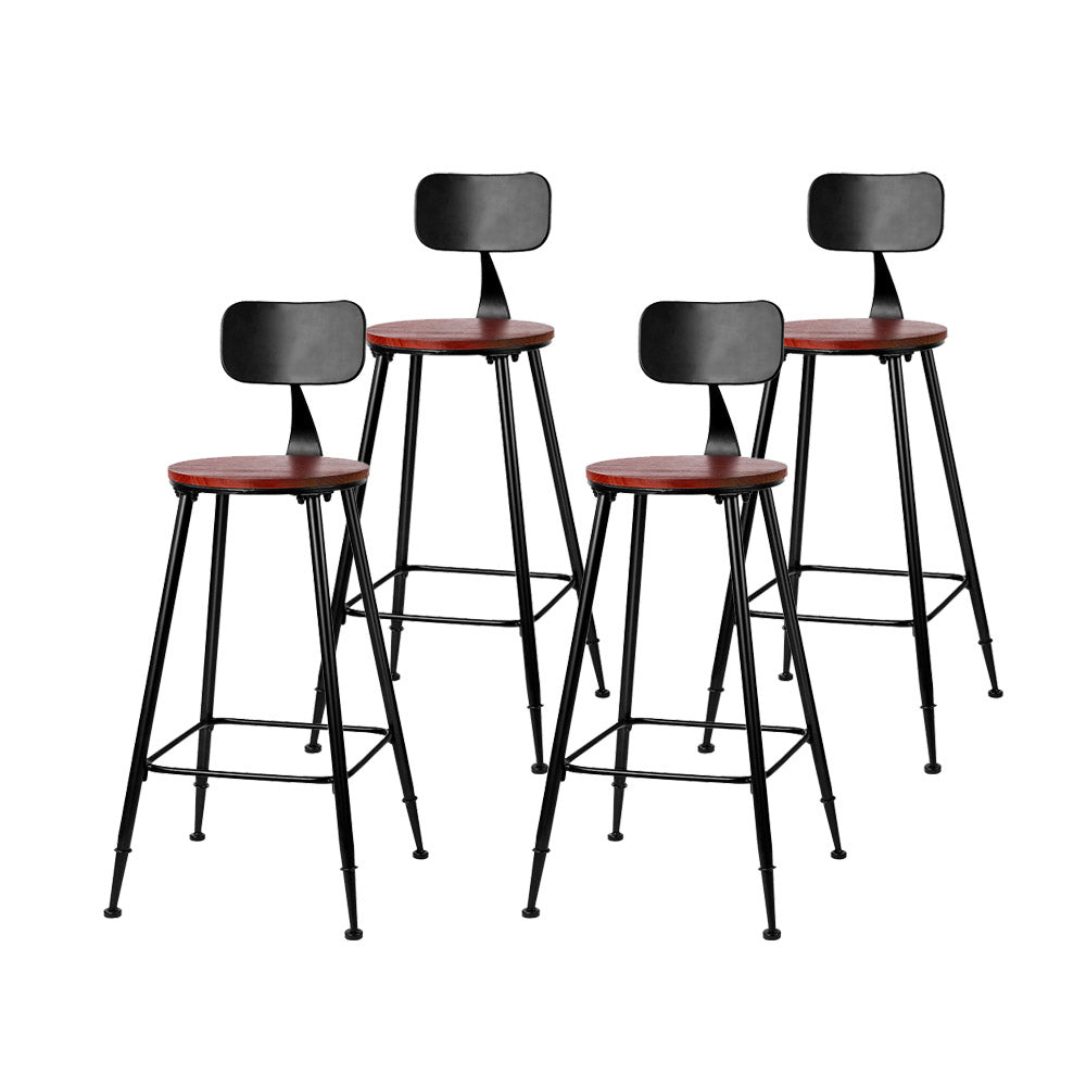 Alex 4x Bar Stools Vintage Metal Chairs
