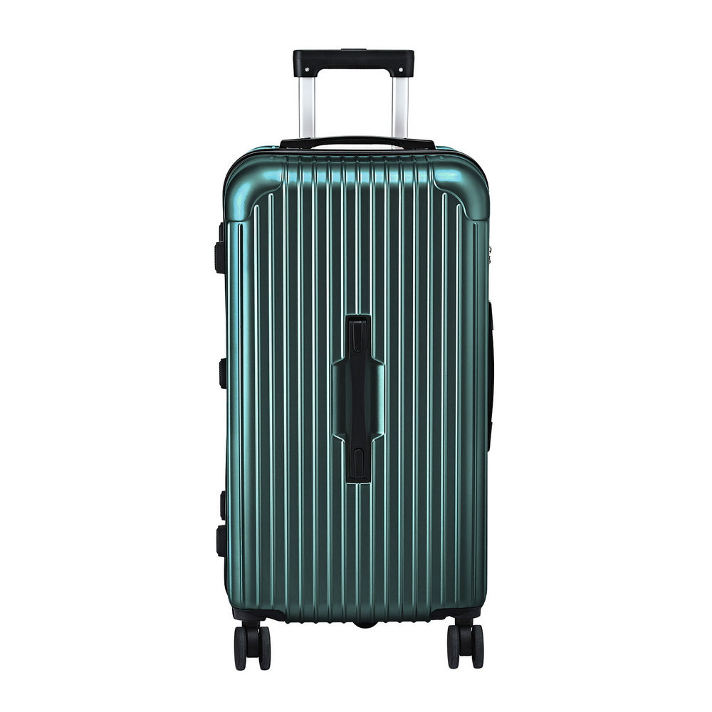 Wanderlite 28" Trunk Luggage Suitcase Travel 5 Wheels Type-C Port TSA Green