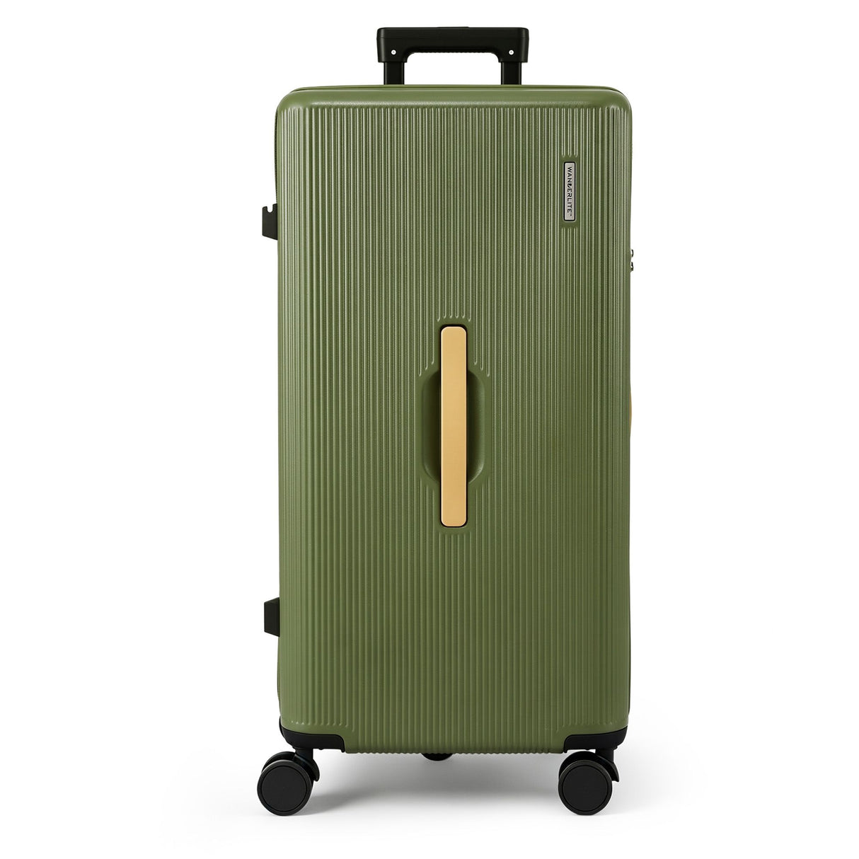Wanderlite 28" Modern Vertical Trunk Luggage Suitcase Travel 5 Wheels Type-C TSA Olive Green