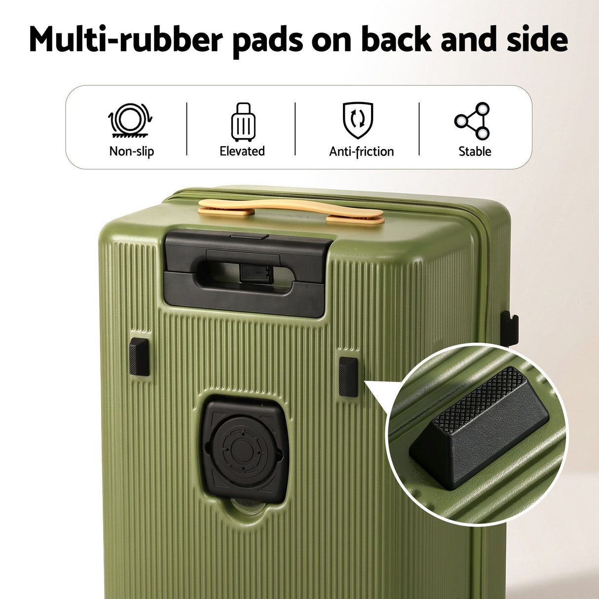 Wanderlite 28" Modern Vertical Trunk Luggage Suitcase Travel 5 Wheels Type-C TSA Olive Green