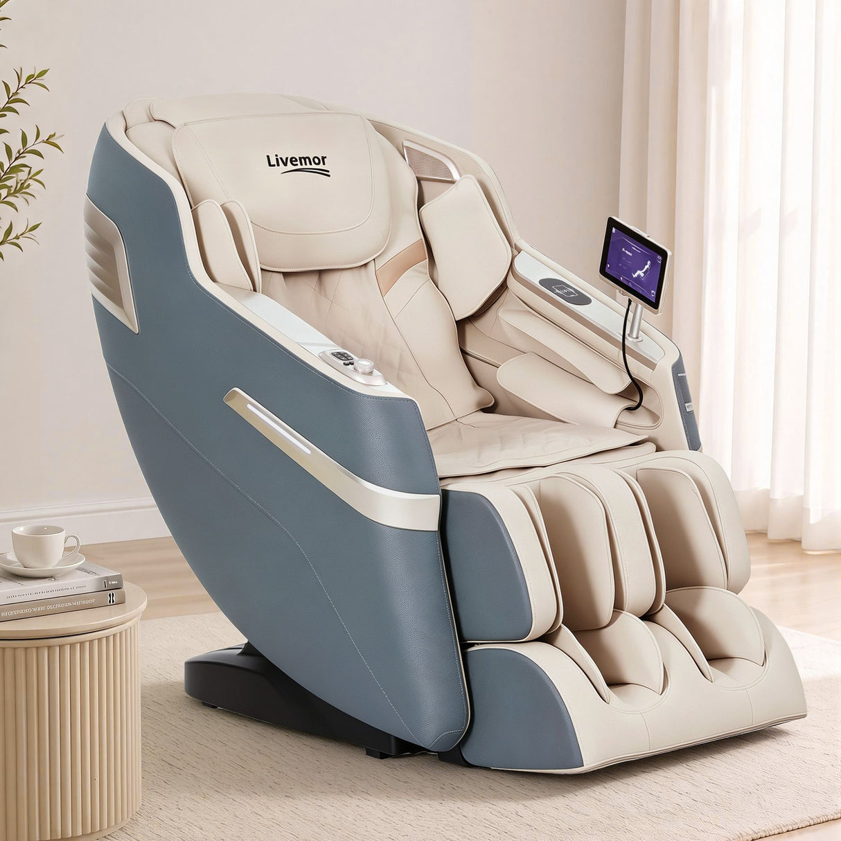 Livemor 4D Massage Chair Recliner SL Track Full Body Zero Gravity Massager Heated AI Body Scan SINA