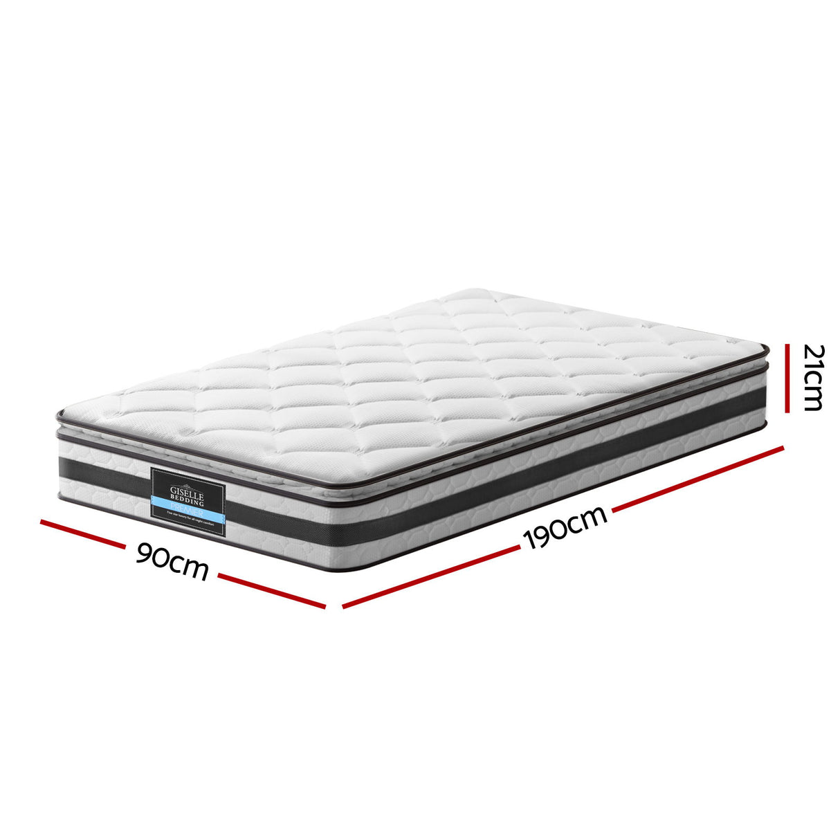 Giselle Bedding 21cm Mattress Pillow Top Single