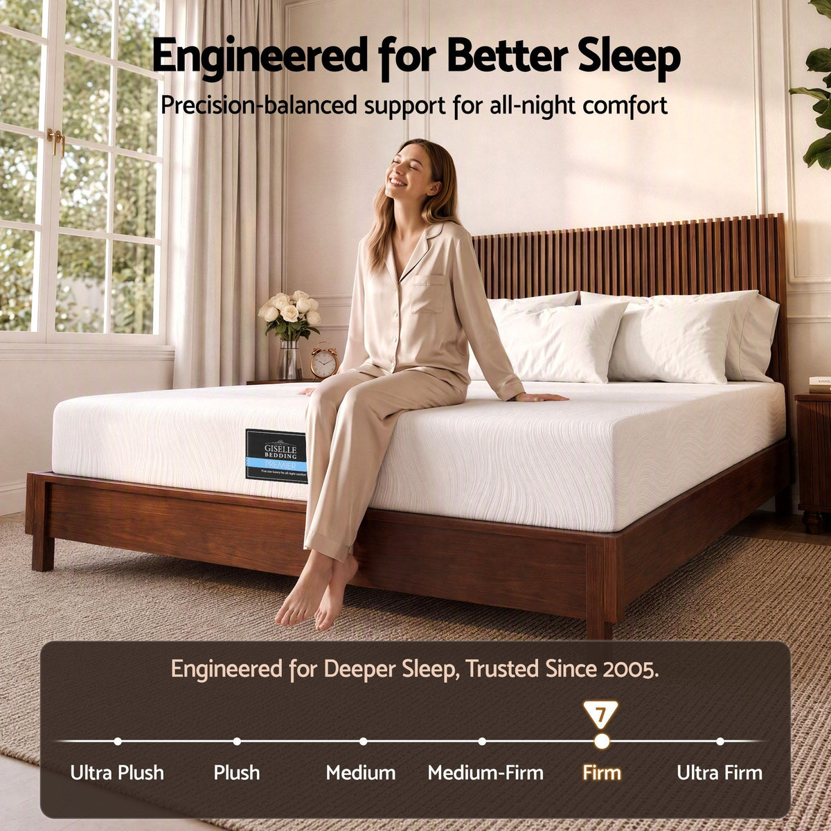 Giselle 25cm King Hybrid Mattress Soft Knitted Fabric Edge Support Gel Foam
