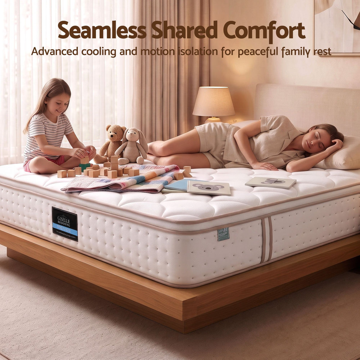 Giselle 30cm King Spring Mattress Tencel Cover 5-Zone Firm Back Support