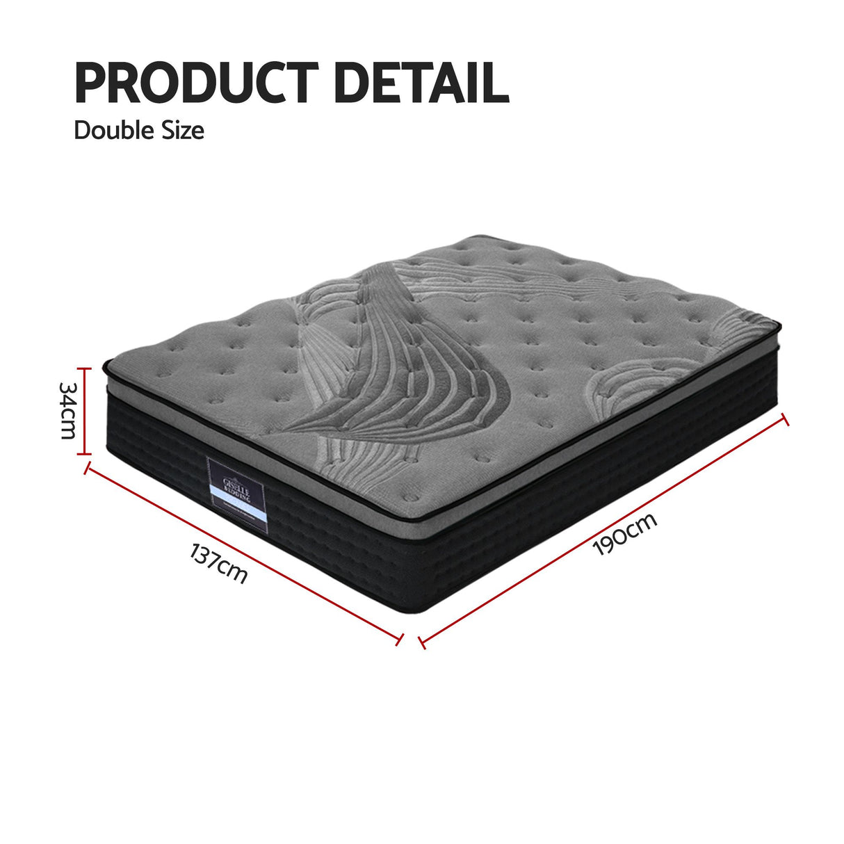 Giselle Bedding 34cm Mattress Bamboo Cover Double