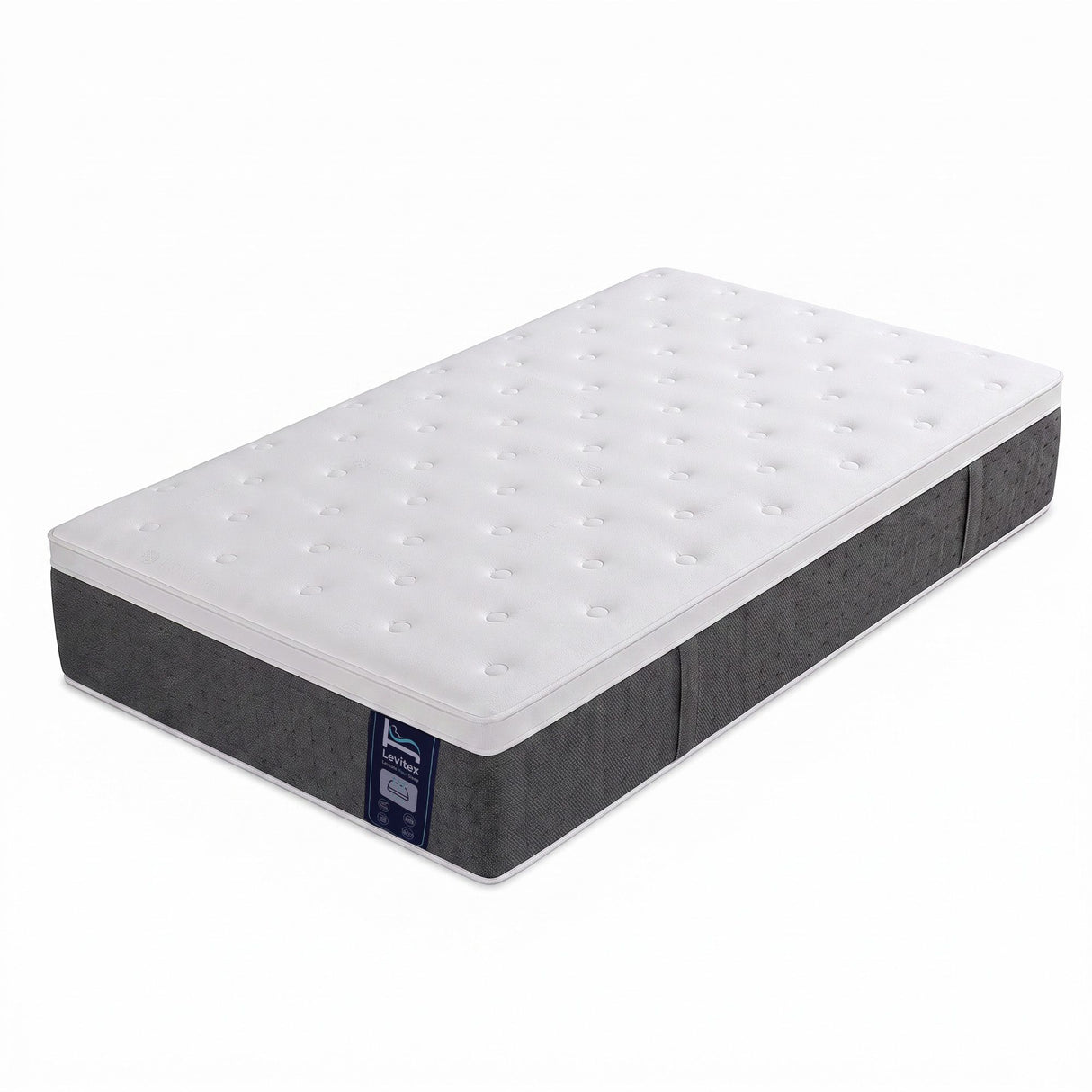 Levitex King Single Mattress Lumbar Support, 5-Zone Pocket Springs & 2-Row Hardened Edges for Deep Sleep, Cooling Gel Memory & Egg-Crate Foam