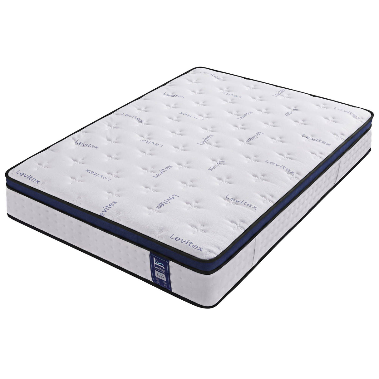 Levitex 35CM Double Mattresses Gel Memory Foam and 7-Zone Ergonomic Pocket Spring, Anti-Roll Dual-Row Edge, Undisturbed Deep Sleep For Restless Couples, Triple Cooling System