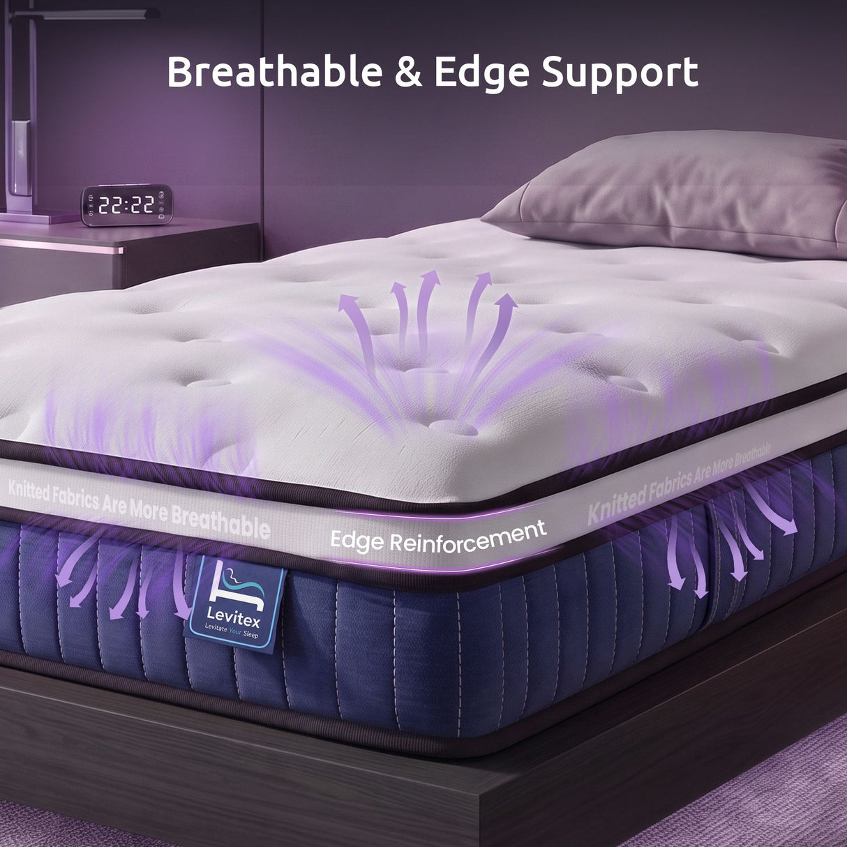 Levitex King Single Mattress 23CM With Pocket Spring & Cooling Gel Foam, Medium-Firm Full-Body Support, Mattresses In A Box