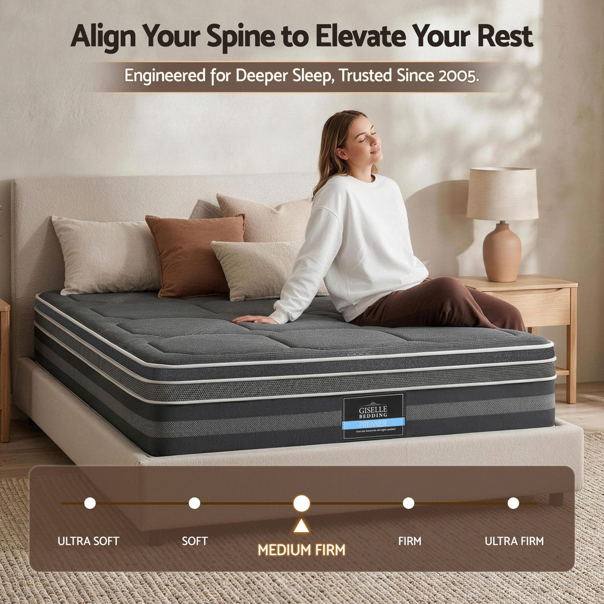 Giselle Mattress 35cm Hybrid Pocket Spring Euro Top King