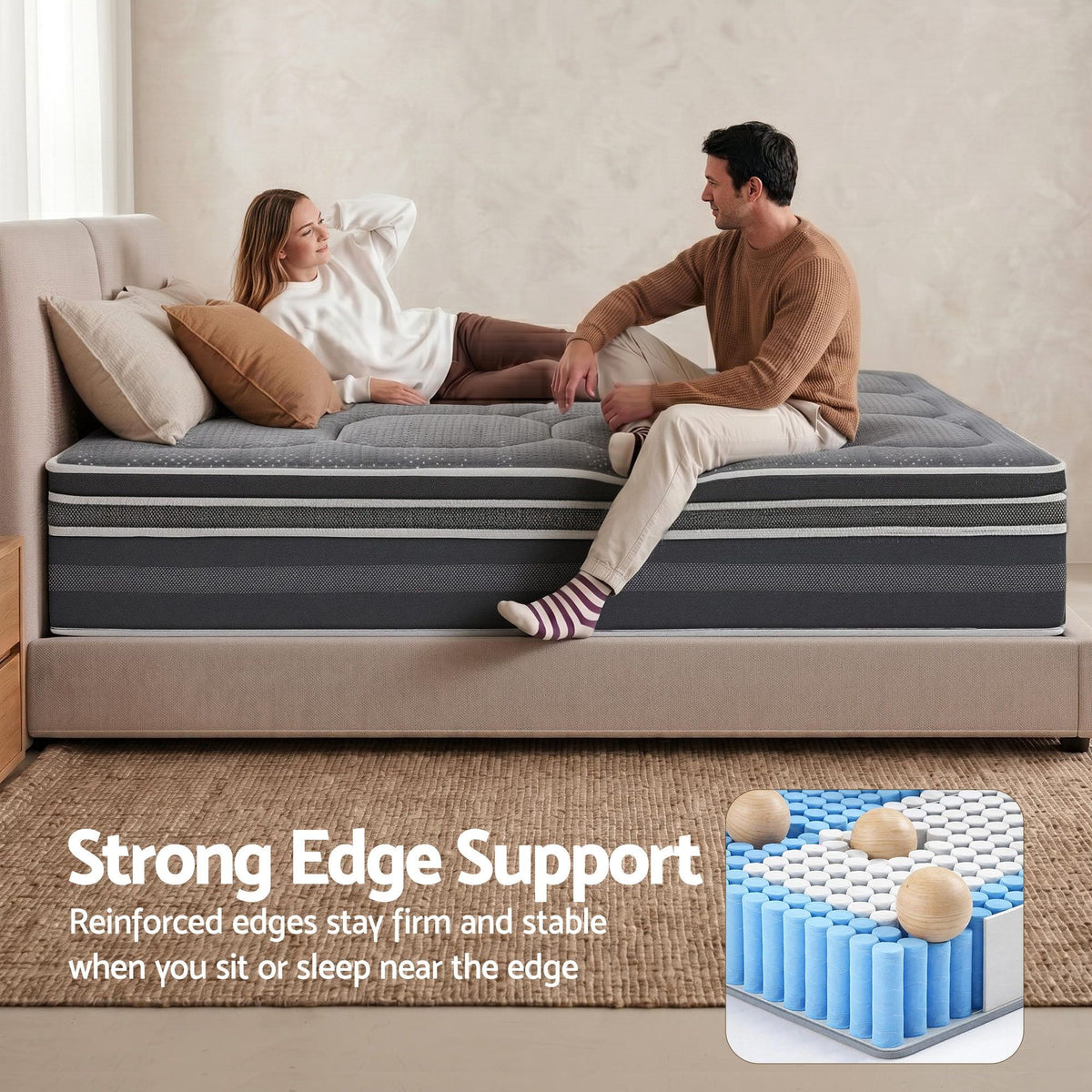 Giselle Mattress 35cm Hybrid Pocket Spring Euro Top King