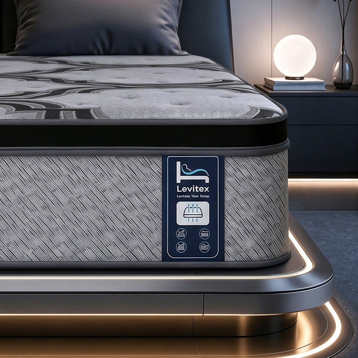 Levitex King Single Mattress 34 cm 5-Zone Pocket Spring with Latex & Memory Foam or Extra Lumbar & Shoulder Support