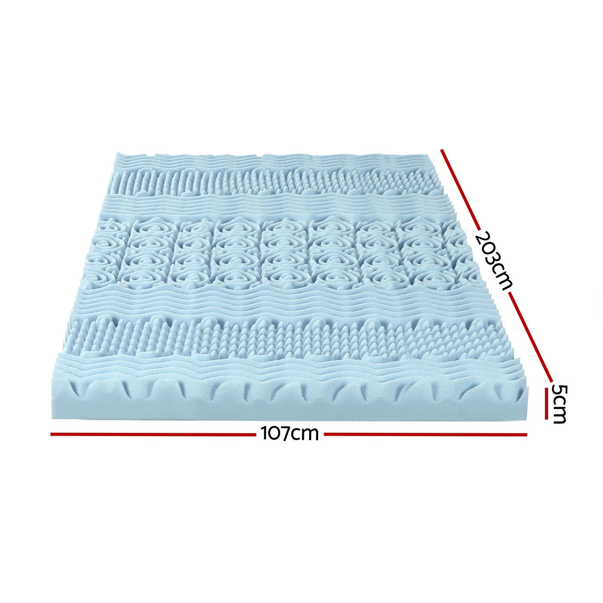 Giselle Bedding 5cm Memory Foam Mattress Topper 7-Zone King Single