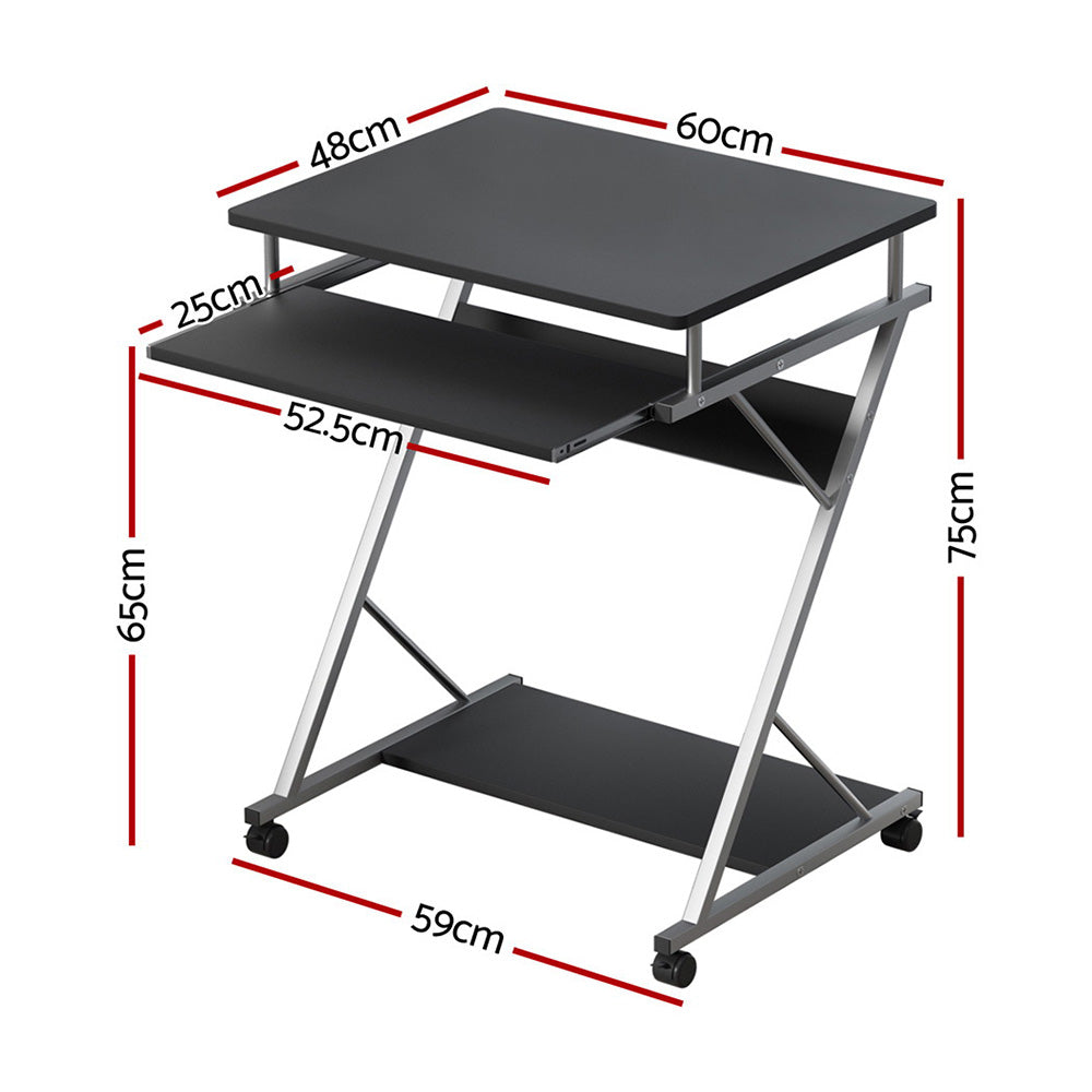 Computer Desk with Shelf Black