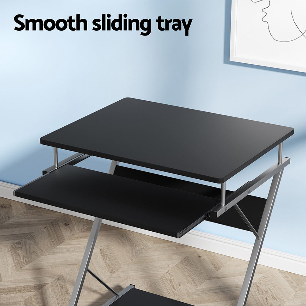 Computer Desk with Shelf Black