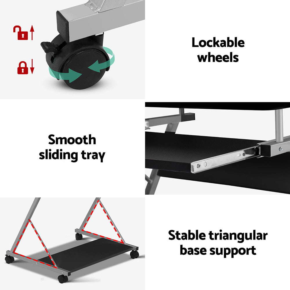 Computer Desk with Shelf Black